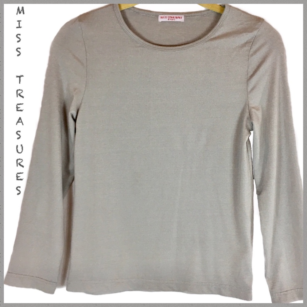 Miss Treasures Girl’s Long Sleeve Gray Top Sz 10